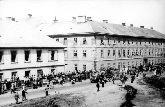 Theresienstadt, Czechoslovakia, The Red Army entering the ghetto, May